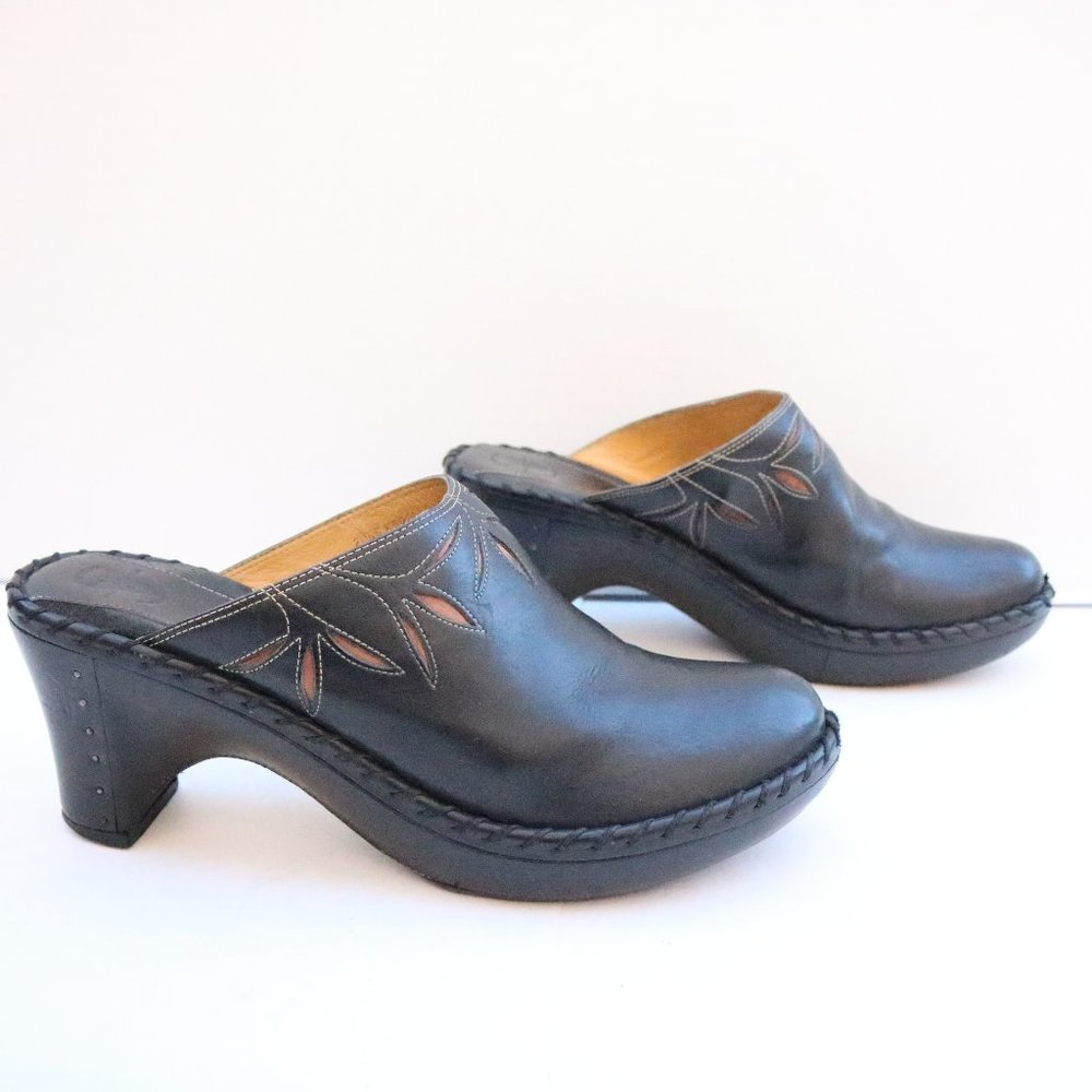 Frye black clogs size 10